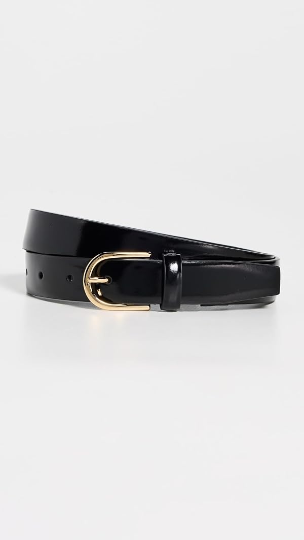 Vince Women's Spazzolato Belt, Black/Gold, M by Vince - Image 2