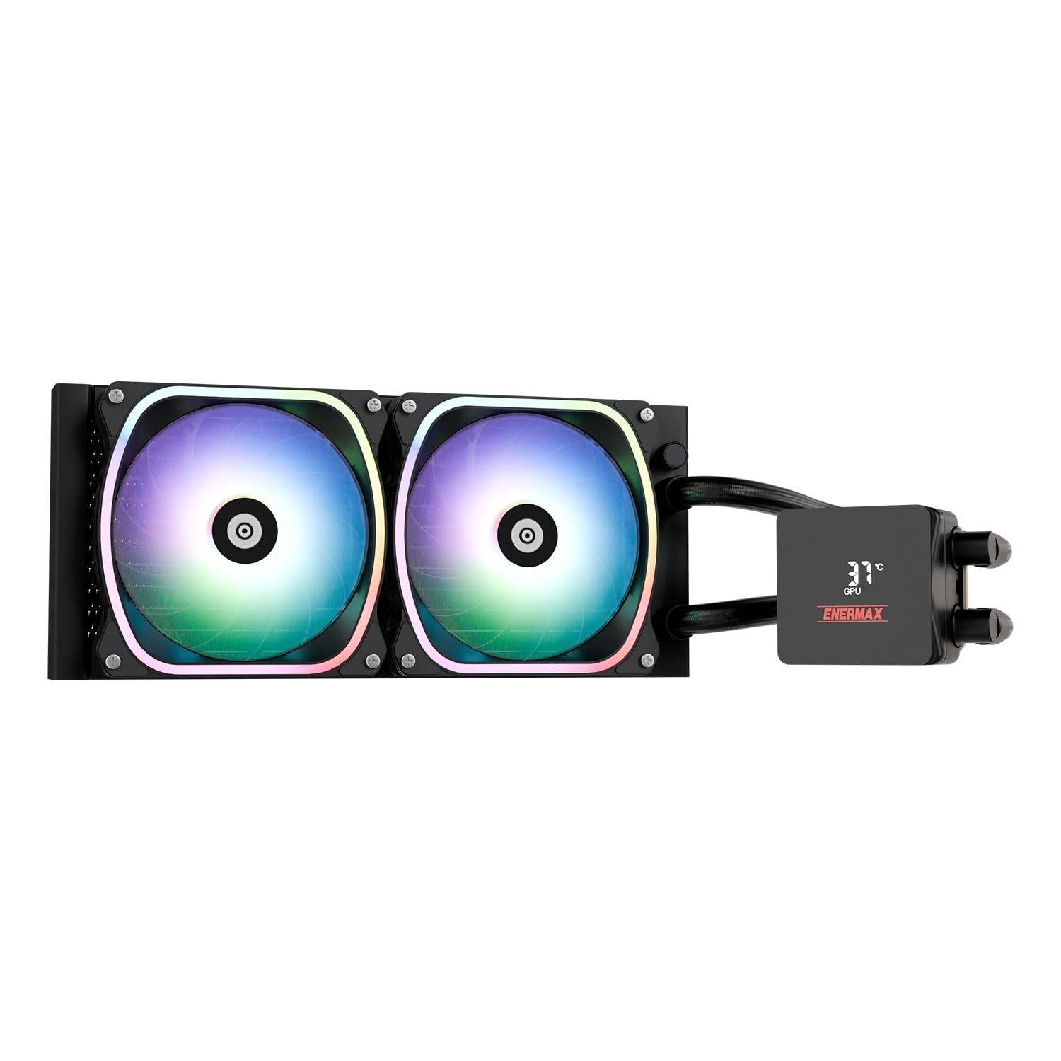 ENERMAX AQUAFUSION II 240 mm ARGB AIO CPU, Dual Chamber|TDP 350W+|Intel LGA 1851/1700/115x/2066|AMD AM5/AM4 |Display digitale |2 ventole SquA RGB ADV 120 PWM |ELC-AQFS240-SQA