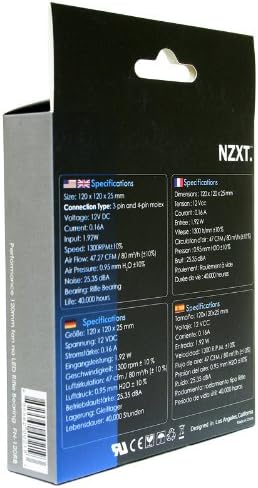 NZXT 120mm Performance Case Fan FN 120RB (Black/White)