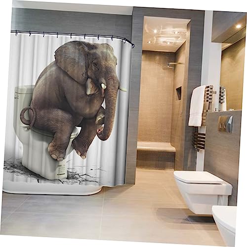 Rideau de bain en polyester avec crochets pour douche de motels - 3