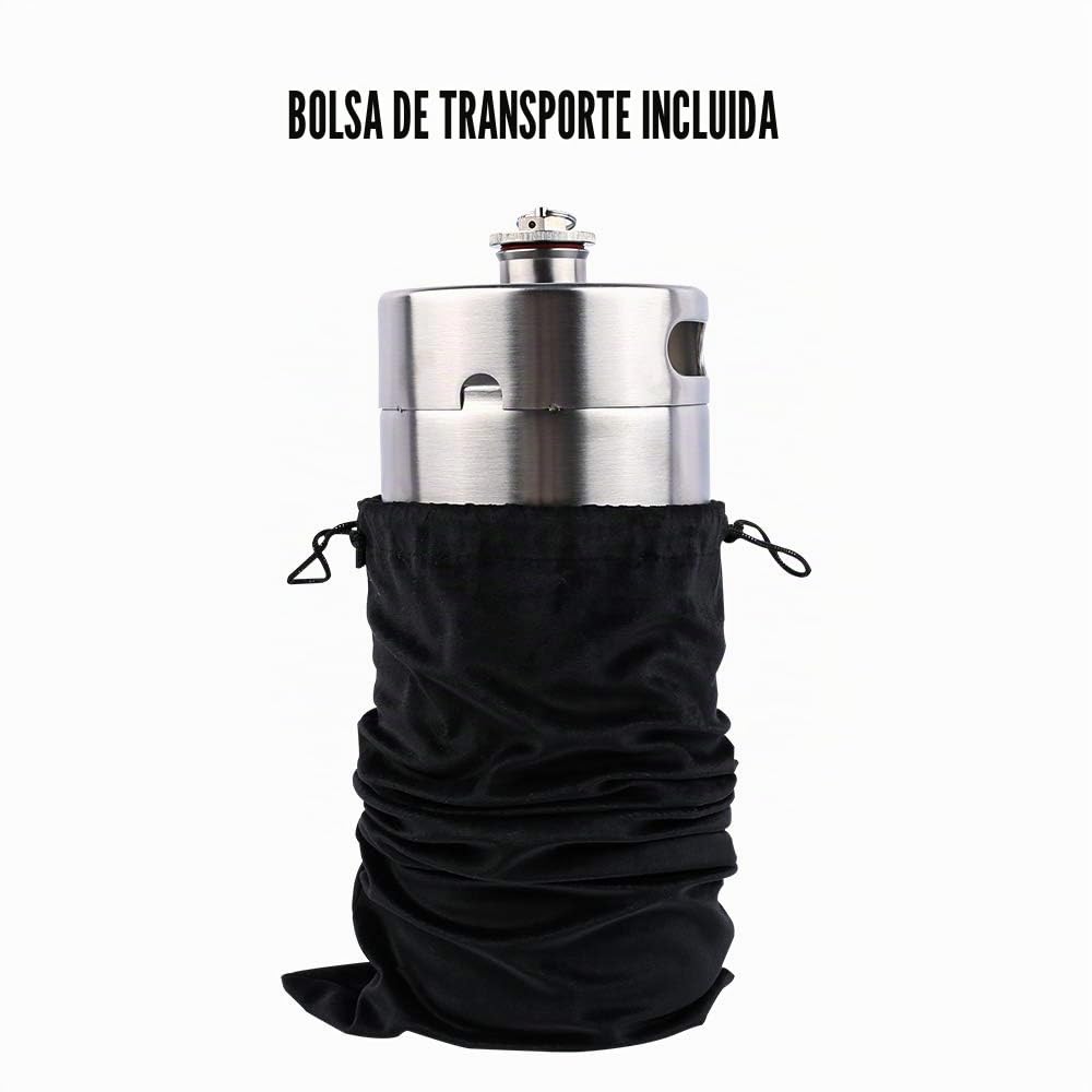 TMCRAFT - Mini Barril de Acero Inoxidable de 4 litros - cultivador de Cerveza portátil con Tapa diseñada para válvula de Escape para Mantener la Bebida Fresca