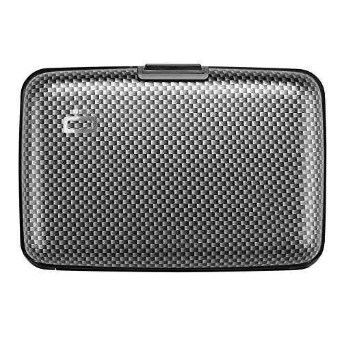 Aluminiowy portfel na karty, ochrona RFID przed oszustwami i rozmagnesowaniem, kompaktowy portfel, model Smart Case STOCKHOLM V1 (Efekt Węglowy)