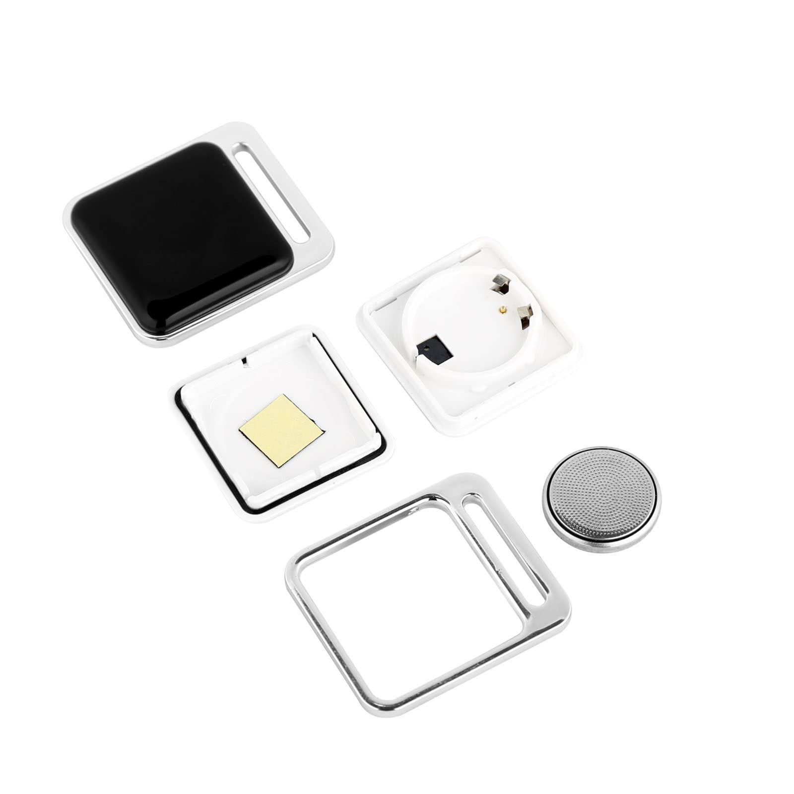 Détecteur d'artefact rond Bluetooth anti-perte localisateur d'animaux domestiques localisateur d'objets traqueur de positionnement intelligent-traqueur d'objets sans fil, 2 pièces,Black-A