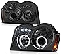 VIPMOTOZ [For 2005-2007 Jeep Grand Cherokee] LED Halo Ring Chrome Smoke Projector Headlight Headlamp Assembly, Driver & Passenger Side