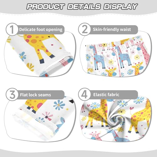 ALAZA Girls' Leggings Children's Yoga Pants Skinny Printed Dance Giraffe Lovely Comfortable 4T2