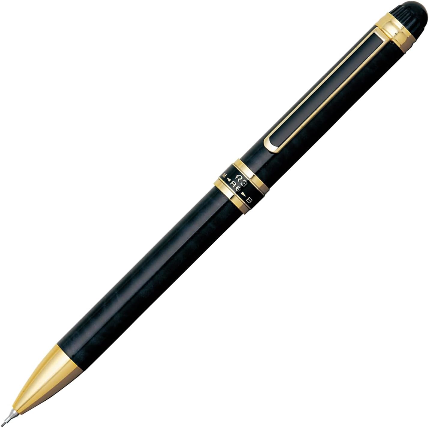 Platinum MWB-3000RN#1 Double 3 Action Black Marble Multi-Function Fountain Pen
