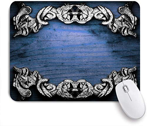 Preisvergleich Produktbild MAYBELOST Gaming Mouse Pad Rutschfeste Gummibasis,Verzierter, ramponierter, leerer Bilderrahmen,für Computer Laptop Office Desk,240 x 200mm