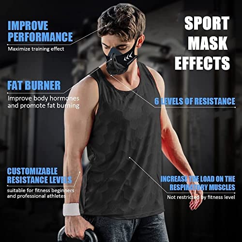 FDBRO Sport Masks Black for Fitness Running Training High Altitude Face Mask for Resistance,Cardio,Endurance Improving (One size) - Image 2