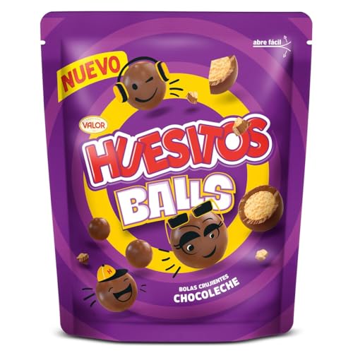 Huesitos Balls | Crujientes cereales cubiertos de suave chocolate con leche | 140 gramos