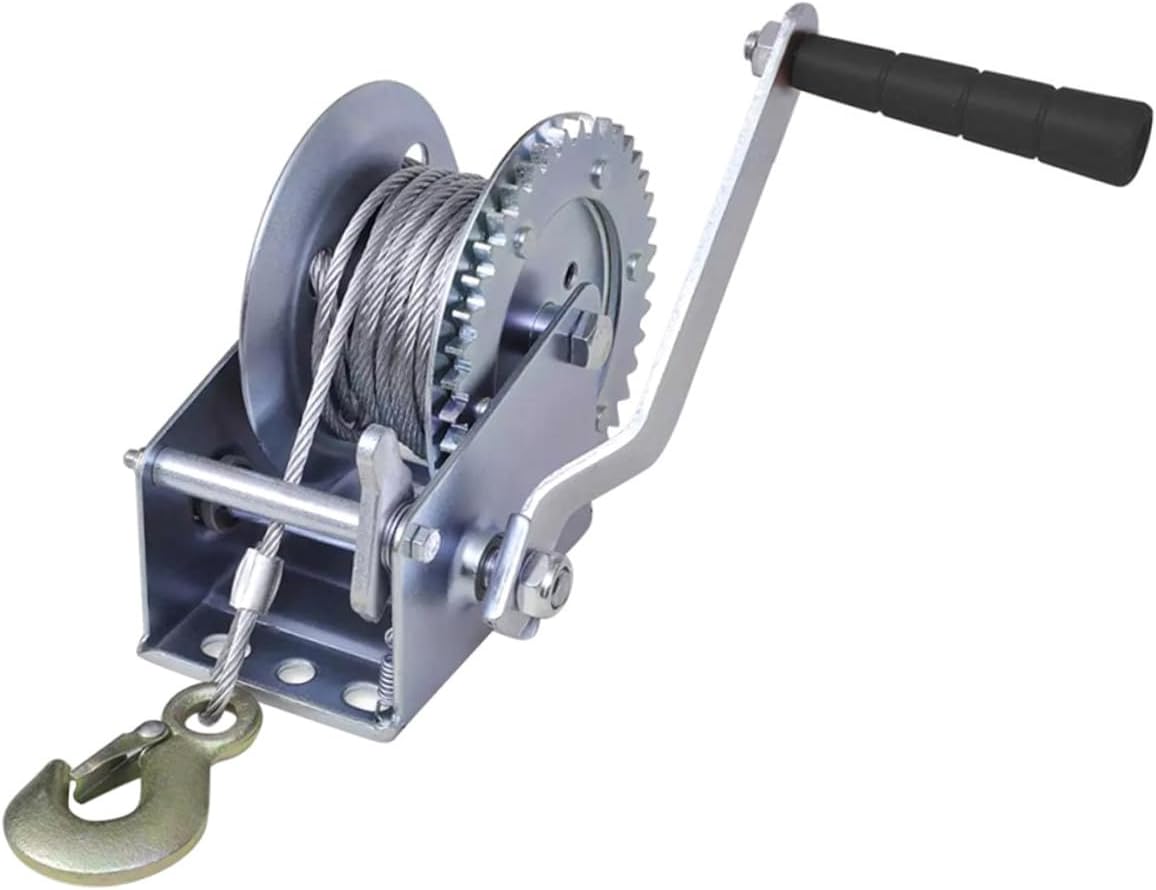Balacoo Hand Winch 3500lbs Manual Crank with 10m Steel Wire Rope for Car Trailer Boat Towing and Hauling
