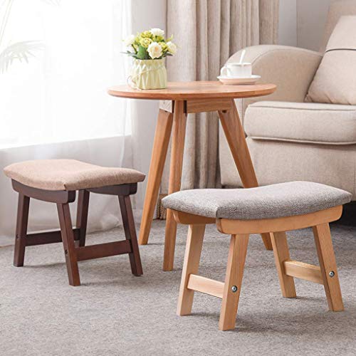 Taburete de tocador CHEWYNP de madera maciza con reposapies de sofa salon 3