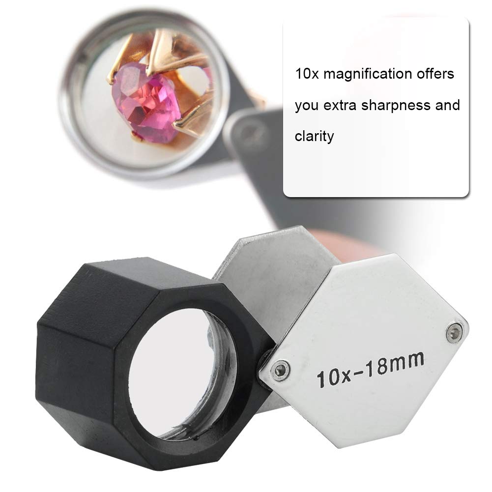 Loupe hexagonale 10x pour Bijoux, Outil de loupe Optique, Durable, sans Danger pour Les bijoutiers, Les gemmologues, Les Timbres, Les Perles, Les Pierres précieuses, Taille