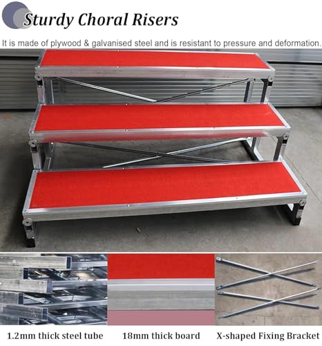 Élévateurs de chœur pliables et praticable de scène en métal pour chorale - 4