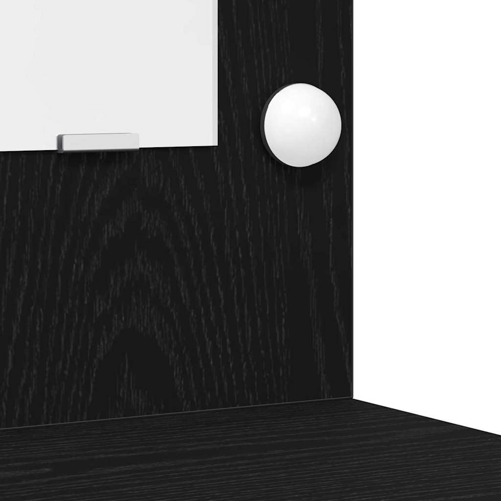 vidaXL Mesa de tocador 2 uds. Negro 50 x 41 x 135 cm | Brillan suavemente para un arreglo fácil, Mucho espacio para todo tu maquillaje y cosas,