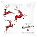 NIUQY Housses De Coussin Rouge Noël Taie d'oreiller Canapé De Décor À La Maison Coussins Peau De Pêche en Polyester Décoration Sapin Bonnet De Noël Drôle Idée Cadeau Original 45cmx45cm