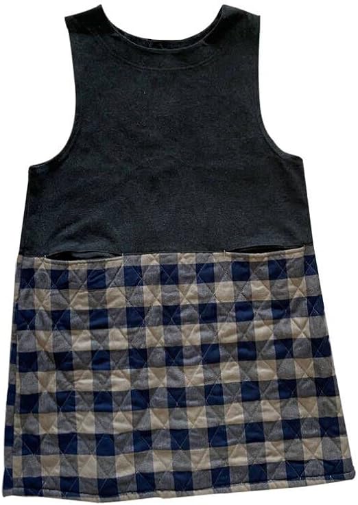 Amazon Co Jp Sherelly ベスト型 エプロン保育士かっぽう着 割烹着 女性用 スモック 裏起毛 ガーデニング ワンピースエプロンチェック柄 あったか 主婦 可愛い ママ 幼稚園 おしゃれ ホーム キッチン