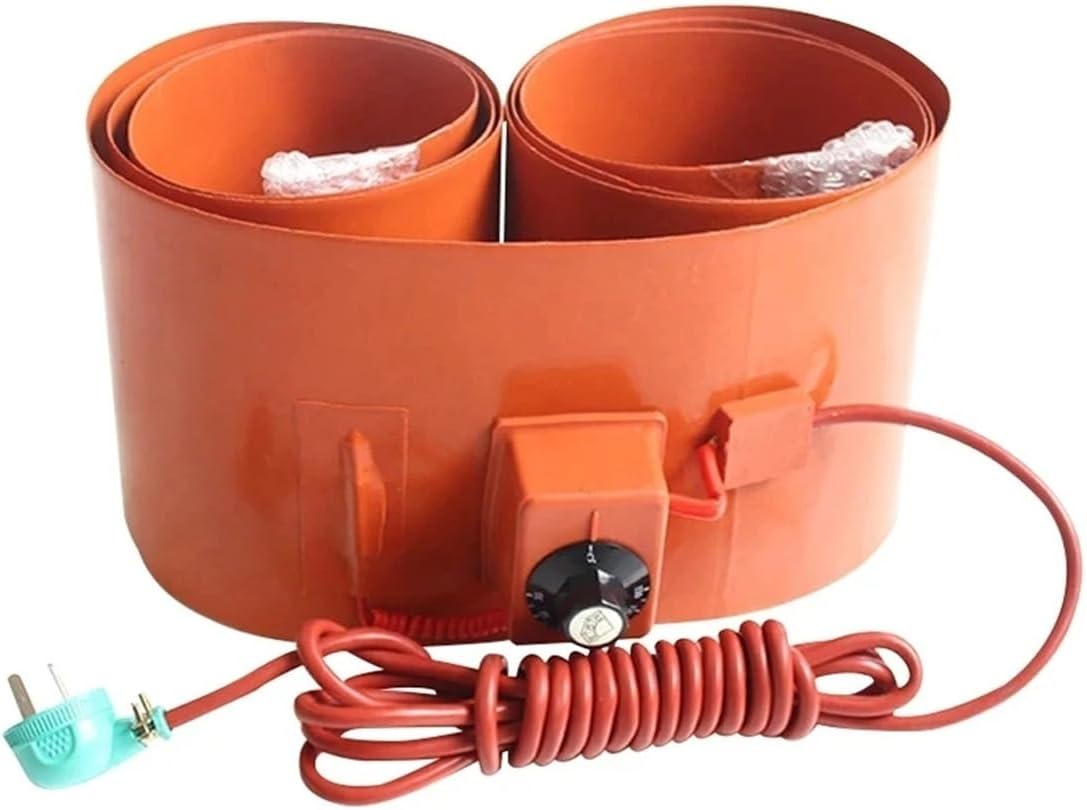 Customizable Silicone Band Drum Heating Blanket - /220V Oil & Gas Tank Heater with Knob Controller for Fit for20-200L Tanks(200x1250mm 500w,240v)
