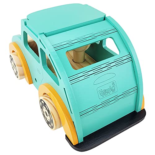 Carrinho Fusca Brinquedo Retrô De Madeira Infantil Coleção Newart Toys