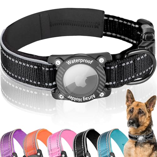 AgoumLux Collier Airtag pour Chien Support Imperméable 100% Étanche Collier Nylon Réglable et...