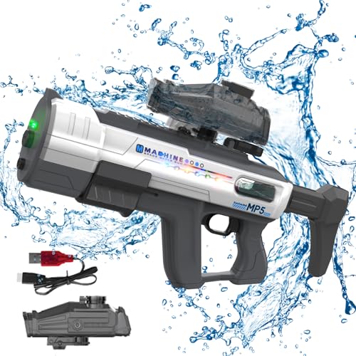 Electric Water Gun for Adults Kids,Auto Reload,850ml Large Water Tank,Colorful LED Lights,Powerful Squirt Guns Up to 32 FT Long Range,Summer Beach Pool Backyard Outdoor Toys