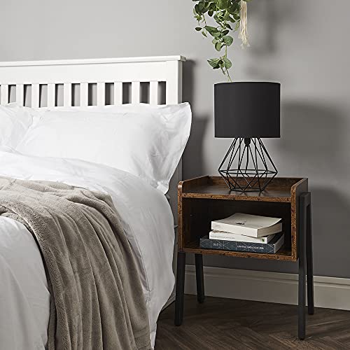 Minisun Modern Grey Metal Basket Table Lamp With A Grey | Desertcart