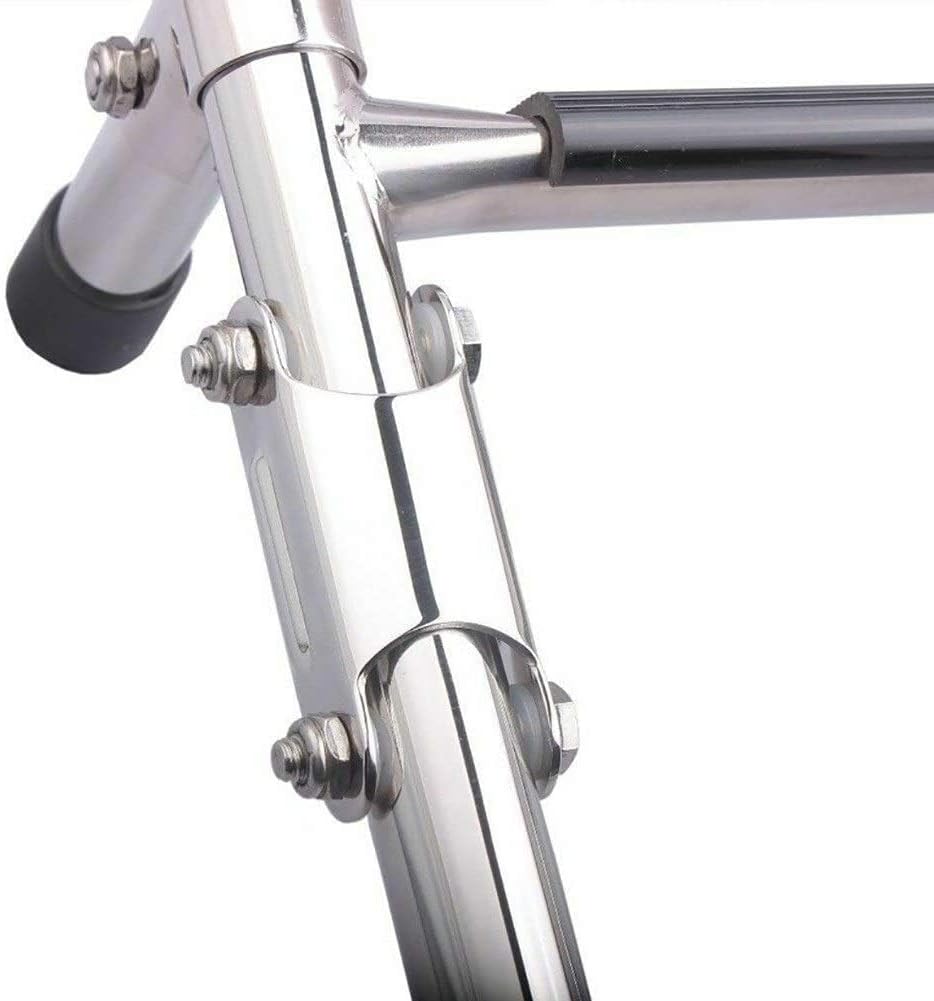 Dock Boat Ladders 3 Steps Folding Boat Ladder with Clips and Wide Pedal, Stainless Steel Telescopic Marine Yacht Ladder for Outboard Rear Entry Pontoon Swimming Pool