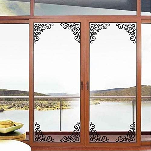 Zxdcd Fake Metal Scroll Wall Art Mural Decor Sticker Window Cabinet Wall Applique Decal Poster Store Glass Decoration Graphic Art