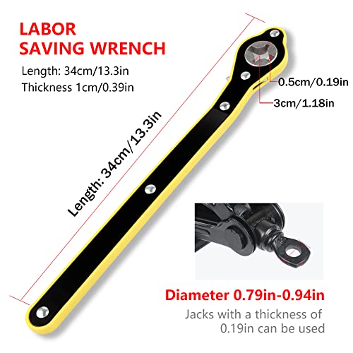 Automotive 360° Swivel Car Jack And Lug Wrench, Handle Scissor Jack, Garage Tire Wheel Lug Wrench, Lift Speed Handle Tool, Car Jack Wrench Positive And Reversal Knob Design For Travel/Truck/Suv/Vans #TOP4