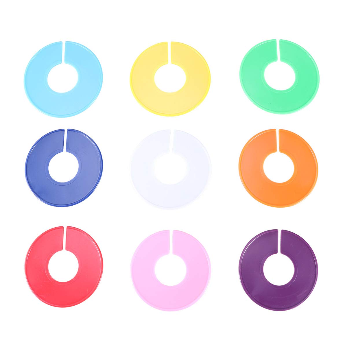25pcs Plastic Clothes Size Dividers Round Clothing Hanger Circle for Store Market Shopping Mall (Mixed Colors)
