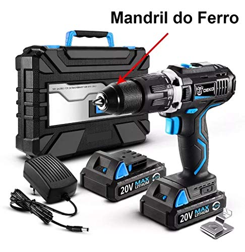 DEKO Furadeira Parafusadeira Impacto 20v 2 Baterias 85peças, 20V MAX 1/2-Inch Furadeira Sem Fio