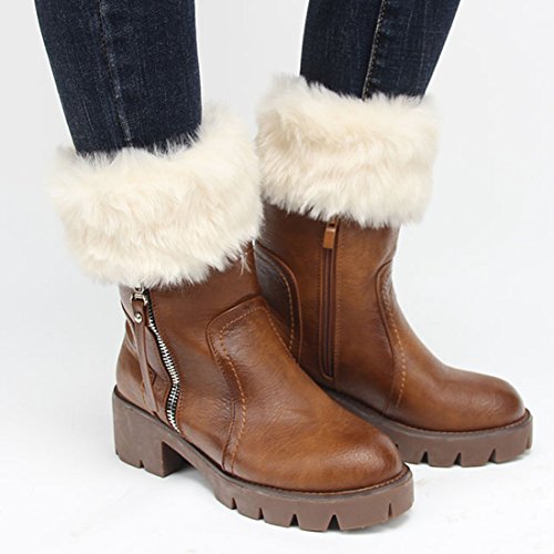 Image of Womens Fur Trim Boot Cuff Top Cover Leg Warmers