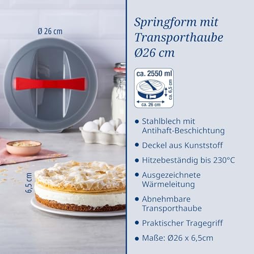 Springform Dr. Oetker Bake & Go mit Haube, Ø 26 cm, Rund