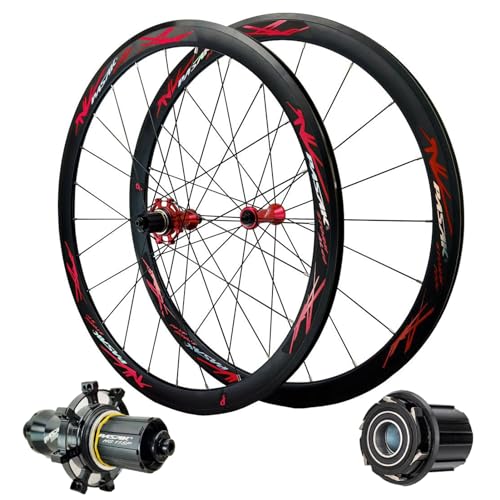 Juego de ruedas para bicicleta de carretera de carreras 700C con freno en V, llanta de aleación de aluminio de 30 mm, liberación rápida, radios redondos de 24H, ruedas delanteras y traseras para 7-11
