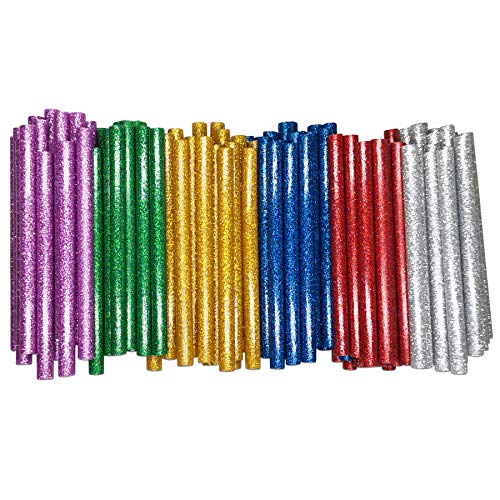 DDSTG 120 Piezas Barras de Pegamento Termofusible 7x100mm Color de Brillo Popular para Pistola de Pegamento Caliente de 7mm - 6 Colores