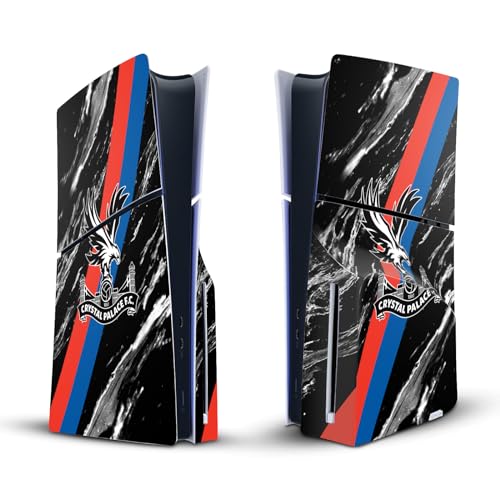 Skin PS5 Slim Disc Crystal Palace FC Autocollant Vinyle Marbre Noir Head Case Designs