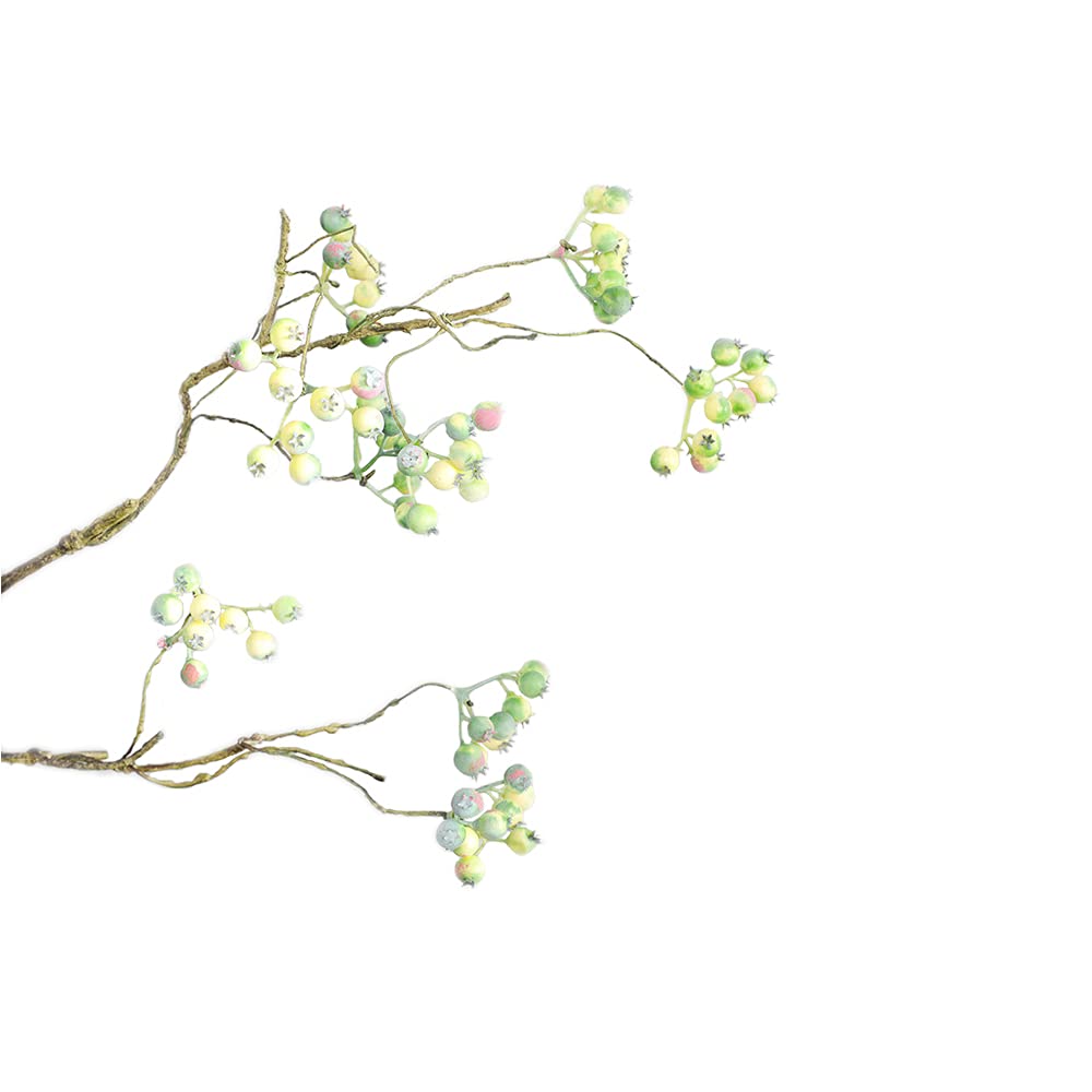 6 bouquet di bacche artificiali, bacche artificiali realistiche, decorazione per la casa e decorazione per feste (verde bacca, 28)