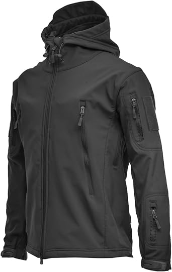 Mens Tactical Jacket Military Waterproof Warm Hoodies Fleece Softshell Army Raincoat with Multi Zipper Pockets