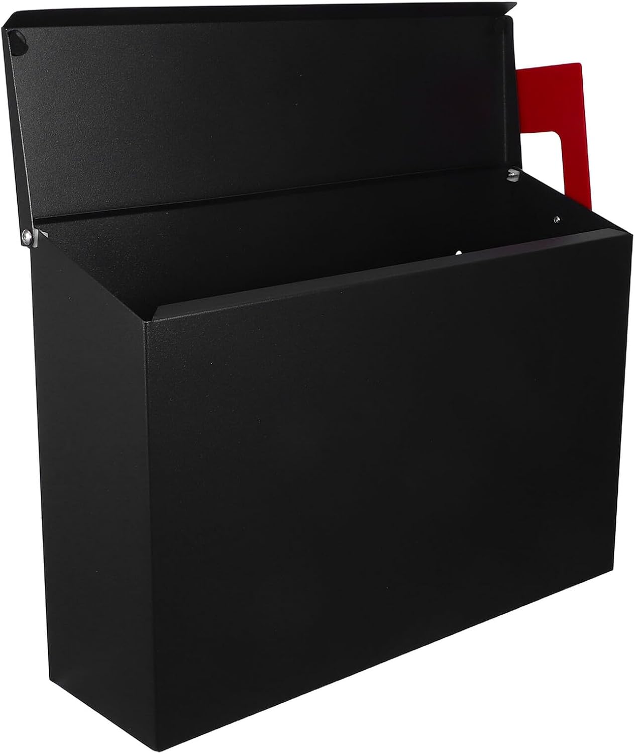 Outdoor Wall-Mounted Stainless Steel Mailbox, Large Capacity Black Exterior Letter Box for Home and Office, Heavy Duty Security Mail Collection Box
