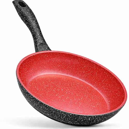Frigideira Cerâmica Antiaderente com Revestimento Cerâmico Redstone 5 Camadas Premim 22 cm .Não Gruda Não usa Óleo. Para Fogão Gás Indução e Elértico. (22CM PEQUENA)