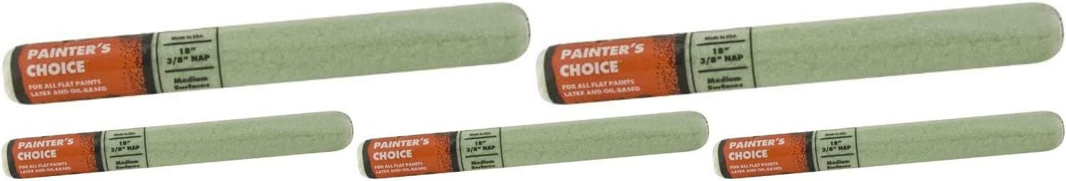 Wooster Brush R275-18 Painter's Choice Roller Cover, 3/8-Inch Nap, 18-Inch,Green 5 Pack