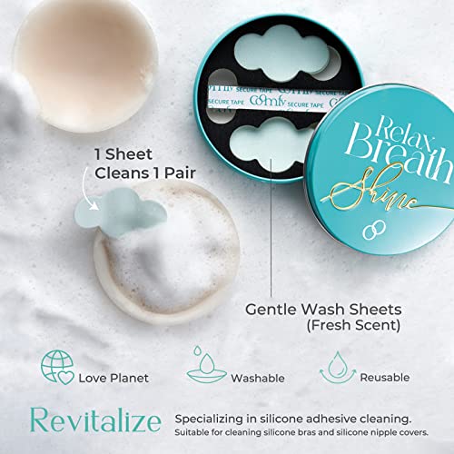 Silicone Nipple Covers for Women Reusable Sticky Nipple Pasties With Case, Fashion tapes and Wash sheets Deluxe Kit3