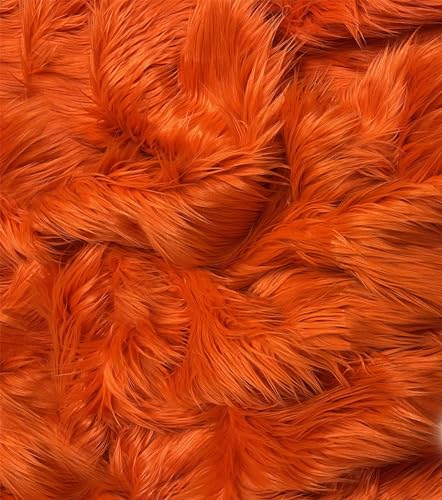 EOVEA Shaggy Faux Fur Fabric by The Yard  60 Wide | Fluffy, Soft Fake Fur Material for Sewing, Crafts, Costumes, Upholstery & Home Decor | Long Pile Plush Fabric