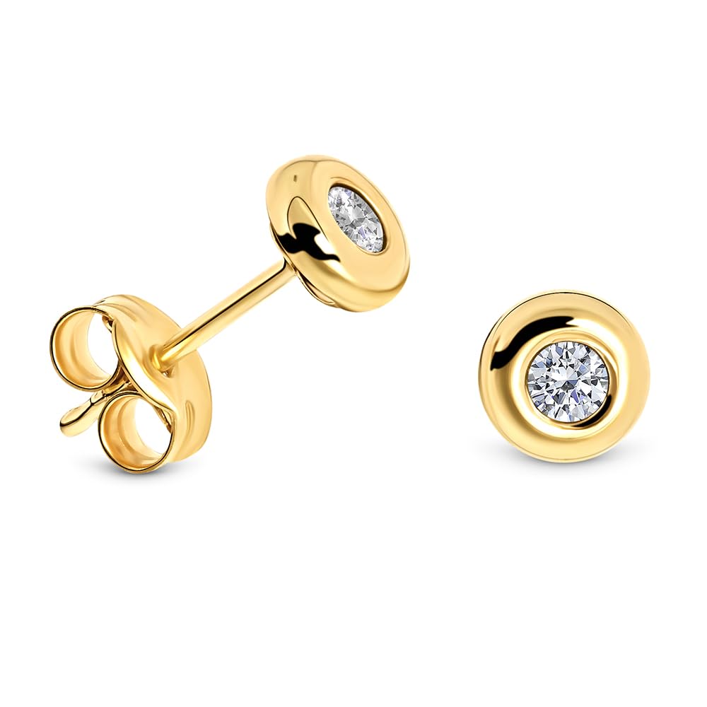 Pendientes Miore para mujer, de oro de 9 quilates 375, pendientes solitario en oro blanco/amarillo con Rubí/Esmeralda/Zafiro/Zirconia, joyería para mujer, hecha a mano.
