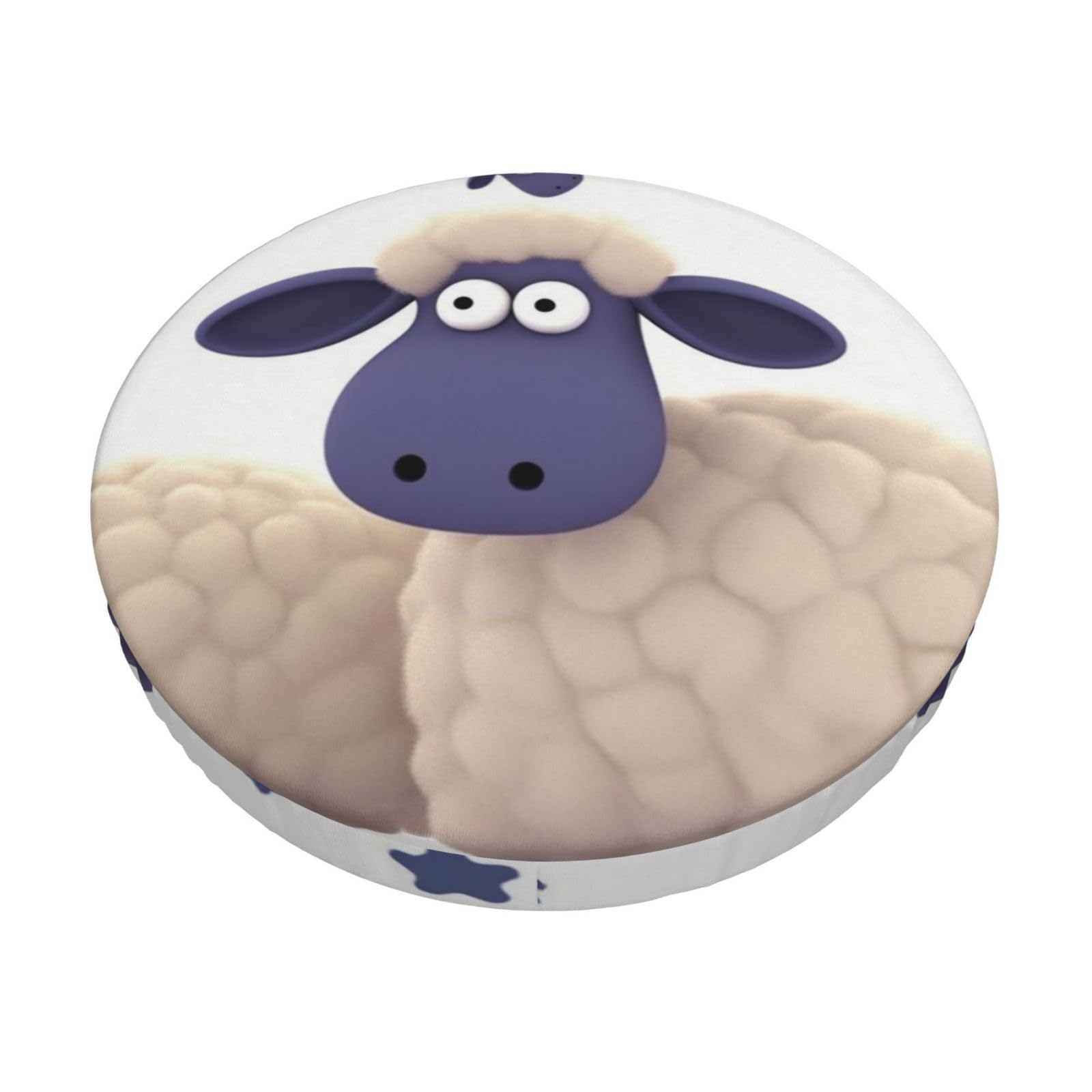 FodPand Sheep Stool Covers Round 14 inch, Stretch Round Bar Stool Seat Covers Washable Dustproof Stool Cushion Slipcover Soft Velvet Bar Chair Covers with Elastic Band