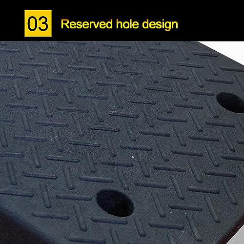 Rampas para autos DELURA, rampa para escalones, perros, motos y entrada de hogar resistente y duradera de goma tamaño 19.7x12.6x4.3 pulgadas miniatura 5
