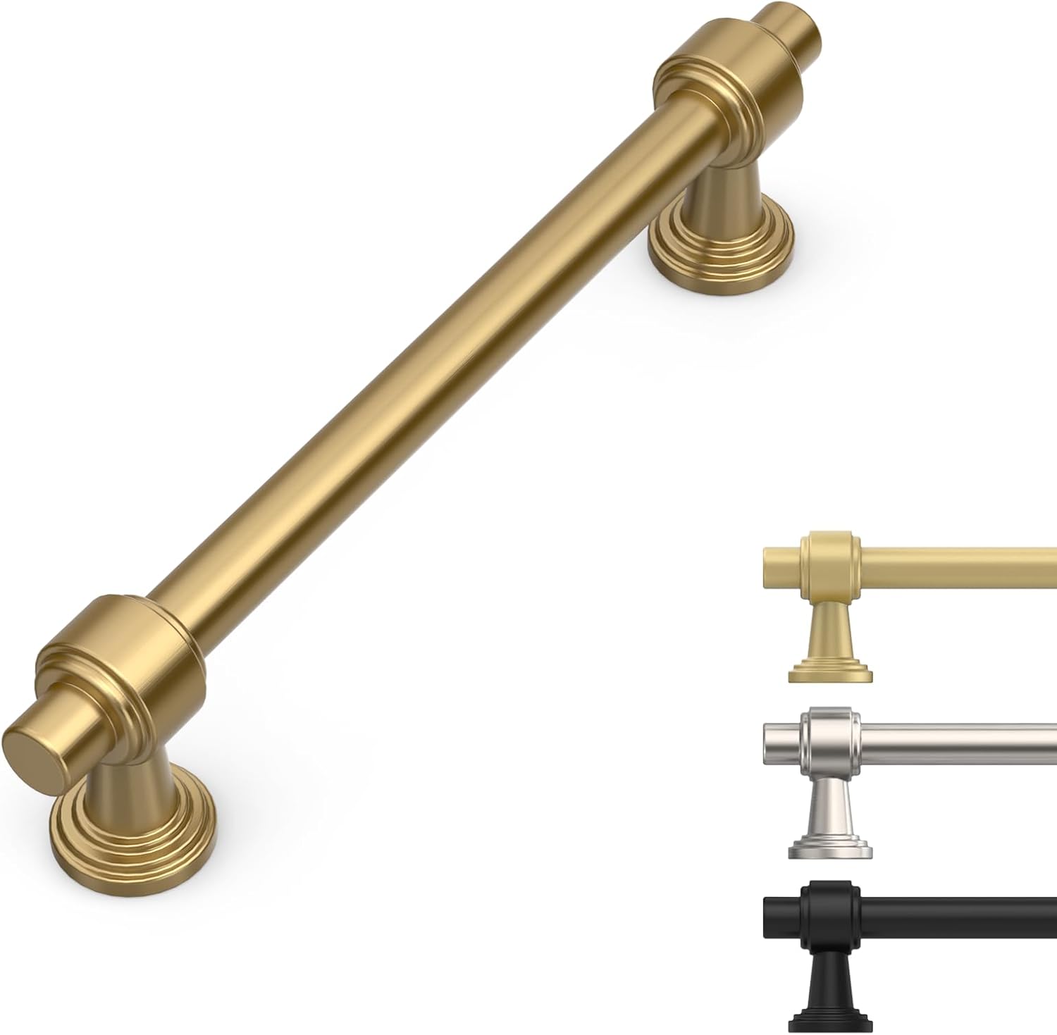 10 Pack 5 Inch Champagne Bronze Cabinet Handles Champagne Kitchen Cabinets Pulls Zinc Alloy Cupboard Handle Drawer Pull for Kitchen Hardware 5"/128MM Hole Center 10 Pack Champagne Bronze