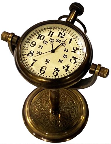 JD'Z COLLECTION Brass Desk & Shelf Clock Antique Ship Marine Maritime Antique Bedside