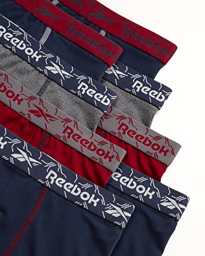 Reebok Cueca boxer de compressão de secagem rápida para meninos (pacote com 8), tamanho grande (12/1