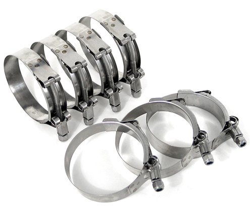 Hps Performance Stainless Steel T-Bolt Hose Clamp, Fit 1-3/16" Id Hose Sstc-38-43 Polish 1.50"-1.69" (38Mm-43Mm) #TOP4