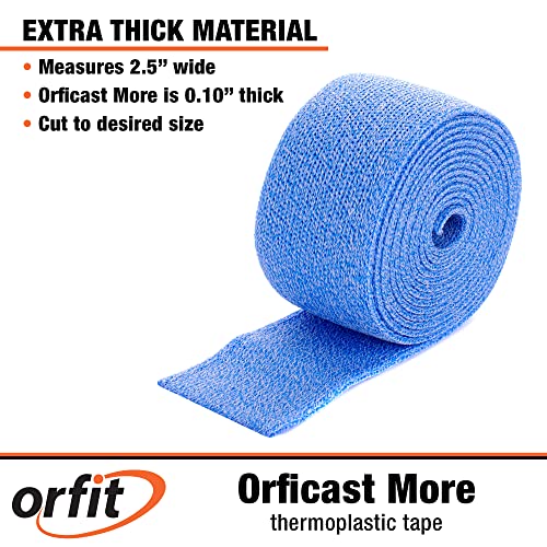 Orfit Orficast Easy-Form Splinting Material Heat-Activated Thermoplastic Tape For Trigger Finger, Thumb, Arthritis Pain Relief, Hand Support 2” X 9’, Blue, One Roll #TOP1